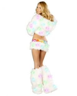 JValentine Rave Leg Warmers & Wraps Light Up White Cosmos Legwarmers