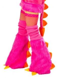 JValentine Pink Dragon Deluxe Legwarmers With Spikes Rave Leg Warmers & Wraps