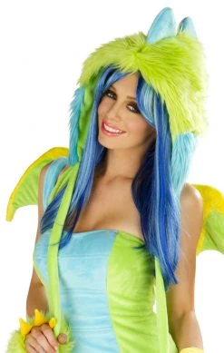 JValentine Rave Accessories Puff Dragon Deluxe Hood With Spikes