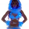JValentine White Fur Light-up Wrap Top With Blue Lights CLOTHING
