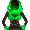 JValentine CLOTHING White Fur Light-up Wrap Top With Green Lights 1 JValentine CLOTHING White Fur Light-up Wrap Top With Green Lights