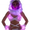 JValentine CLOTHING White Fur Light-up Wrap Top With Pink Lights 2 JValentine CLOTHING White Fur Light-up Wrap Top With Pink Lights