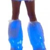 JValentine Rave Leg Warmers & Wraps White Fur Light-up Legwarmers With Blue Lights