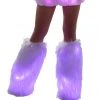 JValentine White Fur Light-up Legwarmers With Pink Lights