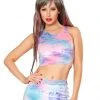 JValentine CLOTHING Cotton Kandi High Neck Velvet Crop Top