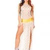 JValentine White Long Sequin Star Mesh Skirt 1 JValentine White Long Sequin Star Mesh Skirt
