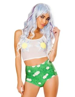 JValentine CLOTHING Daisy On Grass Mesh Tank Top