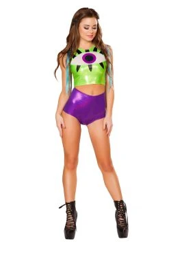 JValentine Green Metallic EyeBall Tank Top