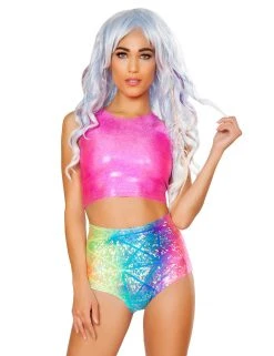 JValentine Diamond Hologram High-Waist Short CLOTHING