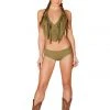JValentine CLOTHING Green Forest Faux Suede Short