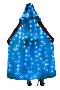 JValentine Aqua Star Light Up Mesh Long Duster