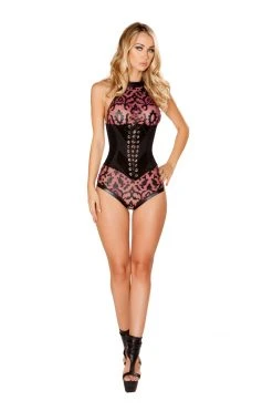 JValentine Wine Faux Leather Bodysuit Tops