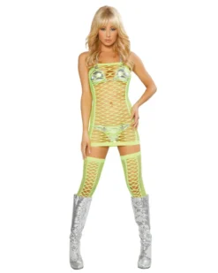 JValentine Net Neon Yellow Leggings ACCESORIES