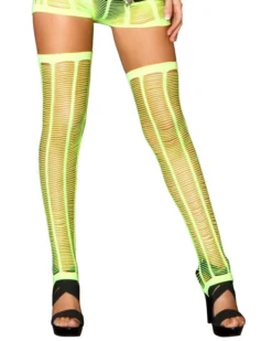 JValentine ACCESORIES Shred Net Neon Yellow Leggings