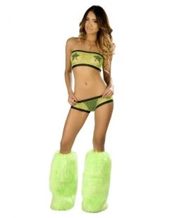 JValentine CLOTHING Net Lime And Black Tube Top