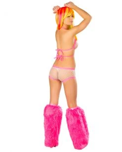 JValentine Net White And Pink Shorts