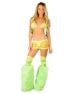 JValentine Net Neon Yellow Skirt