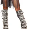 Roma Costume ACCESORIES Faux Fur And Suede Lacing Leg Warmers