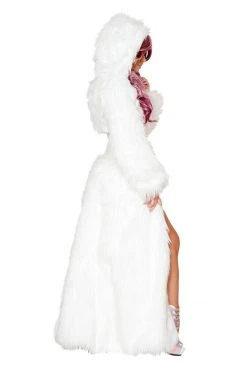 JValentine Flashing Light-Up White Faux Fur Hooded Coat