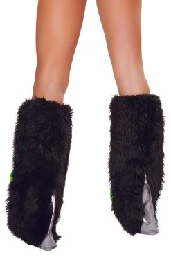 JValentine Rave Leg Warmers & Wraps Furry Light Up Black Legwarmers