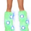 JValentine Furry Light Up Lime Legwarmers Rave Leg Warmers & Wraps