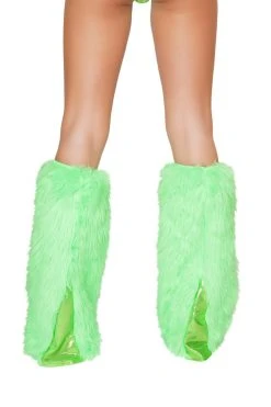 JValentine Furry Light Up Lime Legwarmers Rave Leg Warmers & Wraps